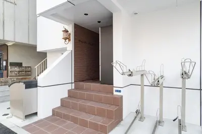 a staircase in a building with red bricks at \u30f4\u30a3\u30f3\u30c6\u30fc\u30b8CiTY\u4e21\u56fd in Tokyo