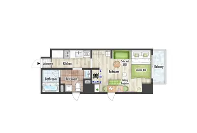 a floor plan of a condo at LIVCITY Kinshicho 401 in Tokyo