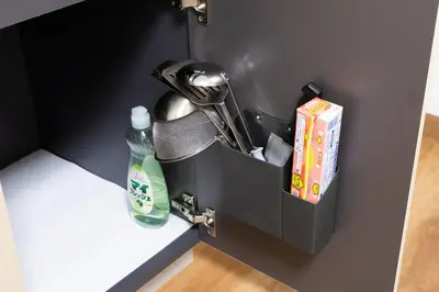 a black box with a sink and a bottle of detergent at 3 bedrooms, 5-minute walk to Shinjuku City Center, Isetan department store , max 7 people in Tokyo