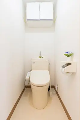 a bathroom with a white toilet in a room at 3 bedrooms, 5-minute walk to Shinjuku City Center, Isetan department store , max 7 people in Tokyo