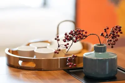 a vase with a plant in it on a table at Max 15 people OK,2-minute walk from the station, Japanese-style modern 6LDK house in Tokyo