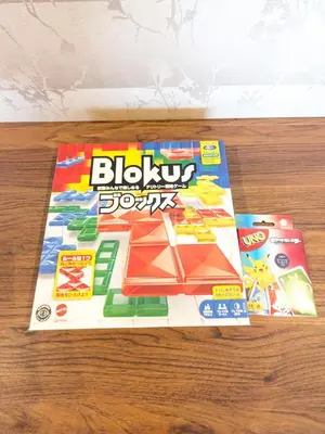 a colorful lego block game on a wooden table at Comforting room 410 walking distance of Shinjuku in Tokyo