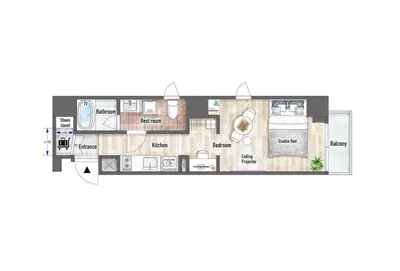 a floor plan of a house at LIVCITY Kinshicho 1102 Skytree view in Tokyo