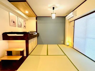 a room with a large window and a room with a floor at #202 Tokyo Ryogoku Hokusai Katsushika in Tokyo