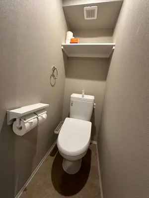 a small bathroom with a white toilet in a room at \u65b0\u7bc9OPEN GREW OJI residence201 in Tokyo