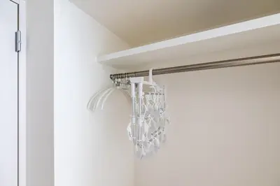 a glass chandelier hanging from a ceiling at LIVCITY Kinshicho 1202 Skytree view in Tokyo