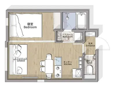 a drawing of a floor plan of a house at Triphome Asakusa Alpha 3min to Sensoji Temple in Tokyo