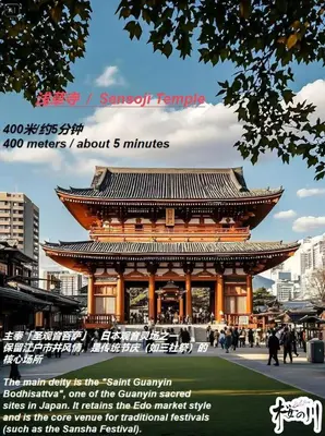 a large building with a pagoda in a city at \u685c\u306e\u5ddd72-1 Asakusa\u6696\u304b\u3044\u5bb6 2-5\u4eba\u4e28Asakusa Warm House for 2-5 People in Tokyo