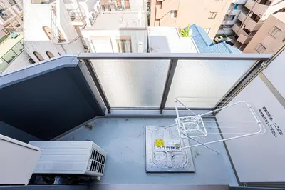 an overhead view of a balcony with an air conditioner at Suke Home Oshiage in Tokyo