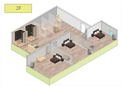 a floor plan of a living room with furniture at Natsumi \u30db\u30c6\u30eb 2F \u6210\u7530\u673a\u573a-\u7fbd\u7530\u673a\u573a-\u4e0a\u91ce \u4e00\u7ebf\u76f4\u8fbe in Tokyo