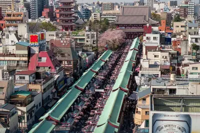 an overhead view of a city with a bridge and cars at rot\u6771\u4e0a\u91ce3\u4e01\u76ee301 in Tokyo