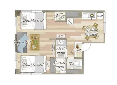 a drawing of a floor plan of a house at rot\u6771\u4e0a\u91ce3\u4e01\u76ee501 in Tokyo