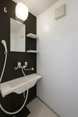 a bathroom with a sink and a mirror at Nishisugamo hotel-TS0443 in Tokyo
