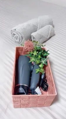 a box with a plant on a bed at \uff48\uff44\uff43\u5927\u585a in Tokyo