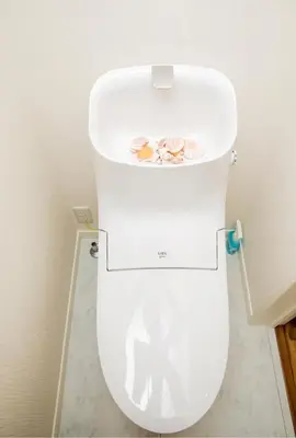 a white toilet in a bathroom with a picture on it at YT2198 Two minutes direct to Ikebukuro for ten people ree Wi-Fi in Tokyo