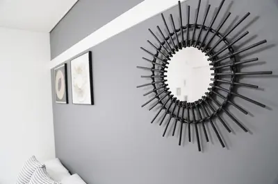 a mirror hanging on a wall in a room at Pr46 \u4e0b\u843d\u5408 in Tokyo