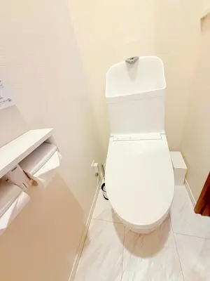 a bathroom with a white toilet in a room at \u6c60\u888b\u672c\u753a202 in Tokyo