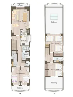 a floor plan and elevation of a house at Apartment hotel 3 minutes walk from JR Asagaya station Ideal base for exploring Tokyo HOTEL CtrlD ASAGAYA in Tokyo