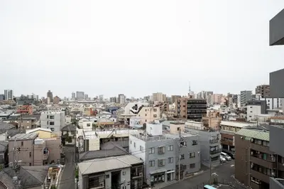 a city view of a city with buildings at \u30e6\u30ca\u30a4\u30c6\u30c3\u30c9\u30b0\u30ed\u30fc\u7530\u7aef\u65b0\u753a in Tokyo