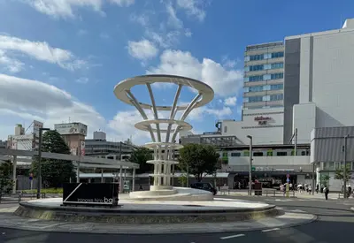 a large fountain in the middle of a city at \u30a2\u30b9\u30d4\u30a2302 in Tokyo