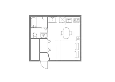 a floor plan of a small apartment at 8 min walk to JR Chuo Sobu Line Station Ground Floor Room 13 min to Tokyo Direct Train to Asakusa Shinjuku Ueno Akihabara 22sqm in Tokyo