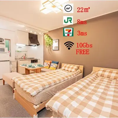 8 min walk to JR Chuo Sobu Line Station Ground Floor Room 13 min to Tokyo Direct Train to Asakusa Shinjuku Ueno Akihabara 22sqm