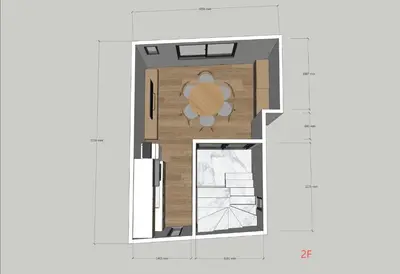 a floor plan of a room with a table at Mi-Villa AZABU\u4e28Tokyo Tower View in Tokyo