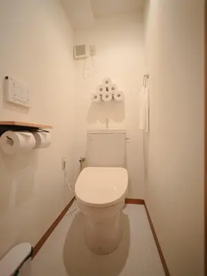 a bathroom with a white toilet in a room at Kiryo Tokyo Kami Itabashi 2 Bedroom Apartment with Kitchen near Ikebukuro in Tokyo