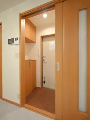 a door leading into a room with a hallway at Kiryo Tokyo Kami Itabashi 2 Bedroom Apartment with Kitchen near Ikebukuro in Tokyo