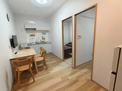 a kitchen and dining room with a table and chairs at Makino Building - Vacation STAY 15661v in Tokyo