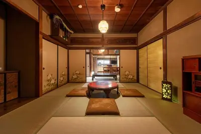 a room with a table in the middle of a room at comin in Tokyo