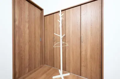 a towel rack in a room with wooden walls at bai\u5965\u62382\u4e01\u76ee in Tokyo