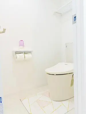 a white bathroom with a toilet in a room at \u6587\u4eac\u30cf\u30a6\u30b9301 in Tokyo