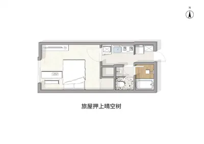 a floor plan of a small apartment at 3mins to Oshiage station and Tokyo Skytree in Tokyo