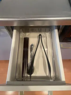 two utensils are sitting in a drawer at Walk to JR Shinjuku - Grand Écru II 605 - Balcony & Kitchen in Tokyo