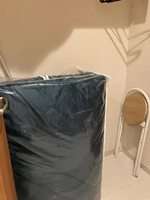 a plastic bag sitting on top of a table at Park side tango in Tokyo