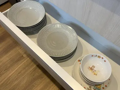 a tray with four plates and a bowl on it at \u6771\u4eac\u6d45\u8349\u30a4\u30f3501 in Tokyo