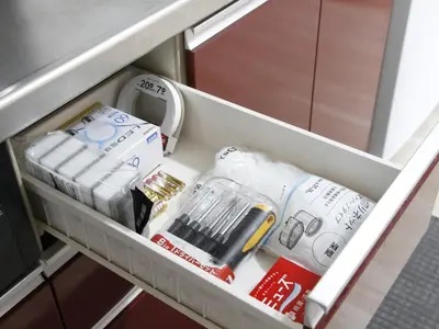 a drawer filled with products in a bathroom at New\u5927\u4e45\u4fdd 2 bedroom tatami room in Tokyo