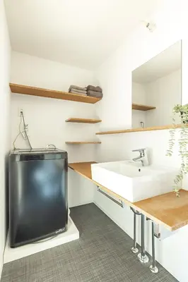 a bathroom with a sink and a tv at NewOpen,\u65b0\u5bbf,\u4e2d\u91ce,SHINJUKU,NAKANO,Parkview,Art,trias234 vacation stay in Tokyo