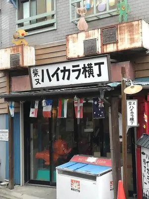 a store with a sign on the side of a building at Coco Aoto in Tokyo