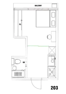 a floor plan of a small house at Ikebukuro Area 2F3 KamiikeApartment in Tokyo