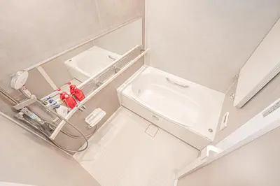 an overhead view of a bathroom with a sink at Mori house \u6839\u5cb8 402 in Tokyo