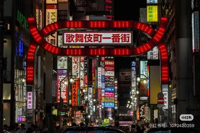 a busy city street at night with neon signs at New \u6b4c\u821e\u4f0e\u753a222 \u6771\u65b0\u5bbf\u99c5\u5f92\u6b699\u5206 \u4f0a\u52e2\u4e39\u65b0\u5bbf\u5f92\u6b69 8\u5206 \u65b0\u5bbf\u5fa1\u82d1\u5f92\u6b6914\u5206 in Tokyo