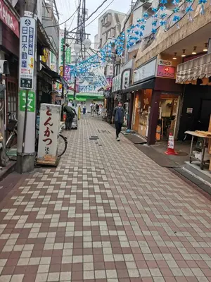 a person walking down a street in a city at \u65b0\u5bbf5\u5206\u96a0\u308c\u5bbf in Tokyo