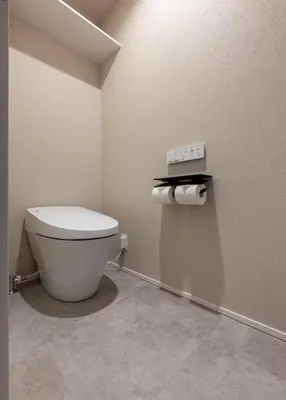 a bathroom with a white toilet in a room at Tokyo Waseda Base in Tokyo