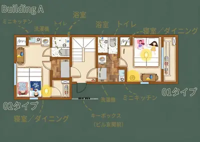 a floor plan of a house with writing on it at Mossy Nest Negishi I \u9daf\u8c37\u99c5\u5f92\u6b697\u5206 \u4e0a\u91ce\u5f92\u6b69\u570f\u5185 in Tokyo
