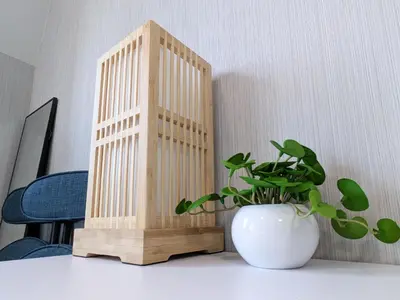 a wooden building toy on a table with a plant at Near Shibuya Station Dogenzaka 3Beds Travel Work in Tokyo