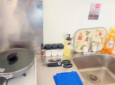 a kitchen counter top with a sink and a sink at 2F 3 minutes walk from Nishi-Oi Station, Shinagawa Ward, 4 stations available, surrounded by commercial streets, rich life, convenient transportation in Tokyo