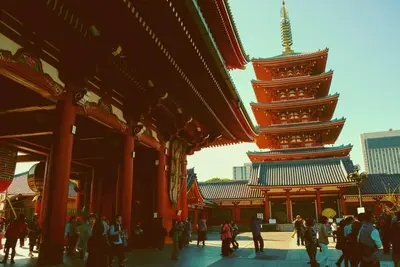 a group of people walking around a building with a tower at 901 5mins from JR Kinshicho! Near Asakusa&Skytree! in Tokyo