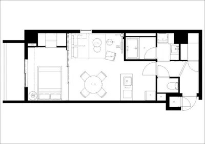 a black and white floor plan of a house at Daffitto\u672c\u6240\u543e\u59bb\u6a4b in Tokyo